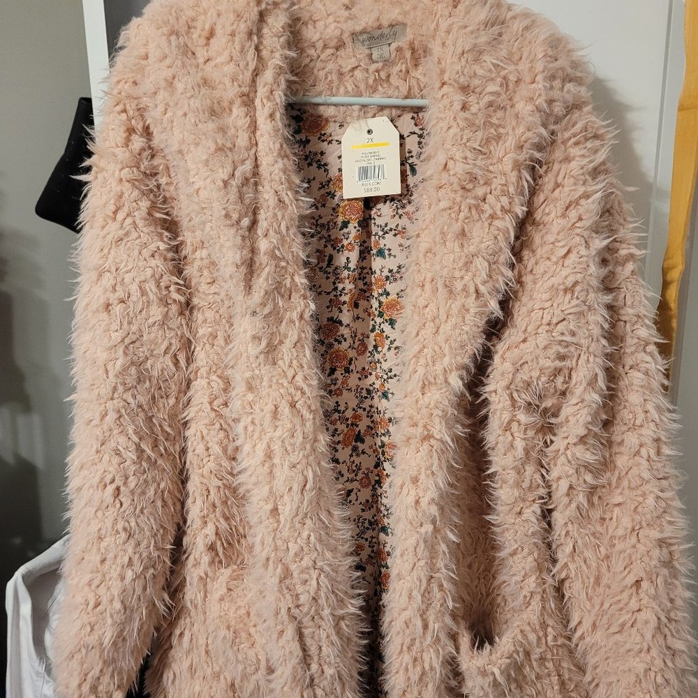 Furry pink coat